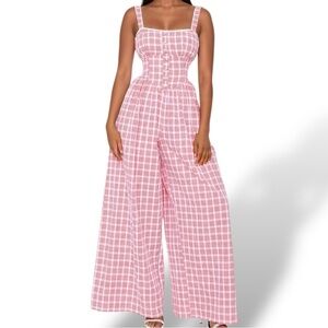 Fashion Nova Cece Plaid Jumpsuit NWT
